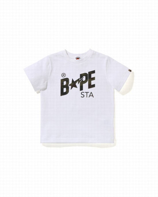 Camiseta Bape Reflector 1st Camo Sta Logo Niños Blancos | 159732-UPD