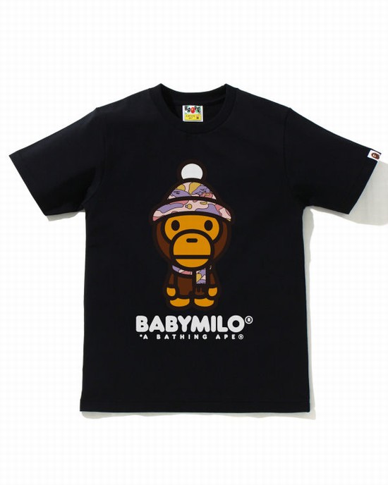 Camiseta Bape STA Camo Milo Invierno Mujer Negros | 284079-WKH