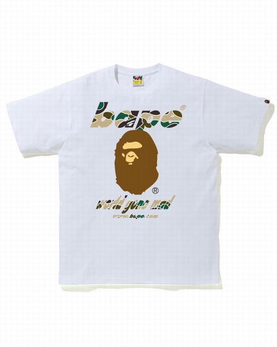 Camiseta Bape STA Camo WGM Ape Head Hombre Blancos | 092153-TMD