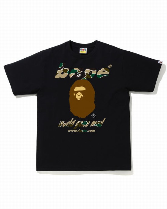 Camiseta Bape STA Camo WGM Ape Head Hombre Negros | 910638-BEG