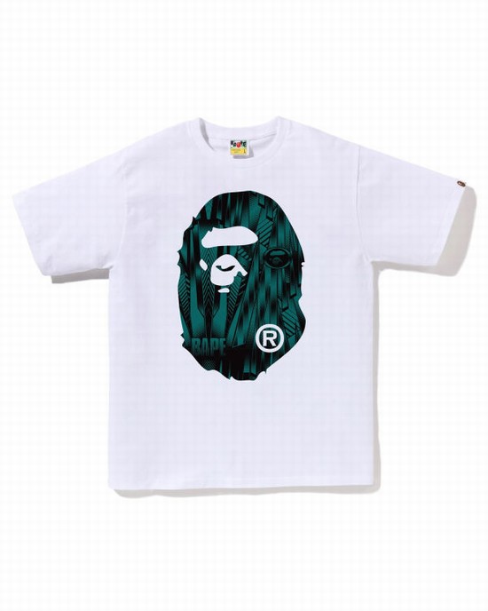 Camiseta Bape Speed Racer Big Ape Head Hombre Blancos | 701495-JVT