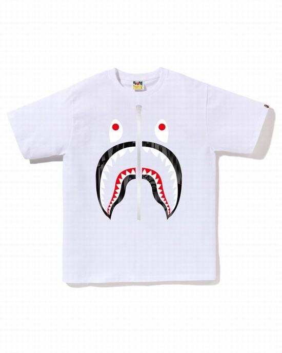 Camiseta Bape Speed Racer Shark Hombre Blancos | 079625-QYZ