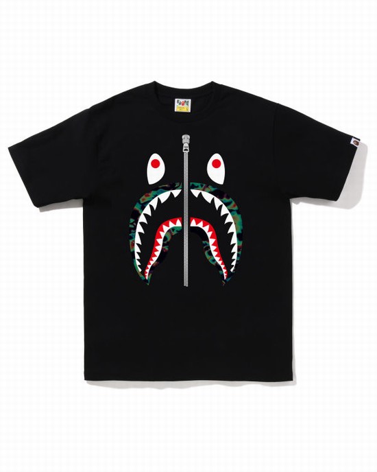 Camiseta Bape Thermography Shark Hombre Negros | 496513-RUO