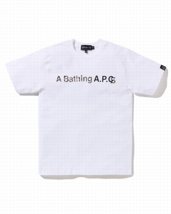 Camiseta Bape X A.P.C. A Bathing Ape Anchos Mujer Blancos | 035274-HXD