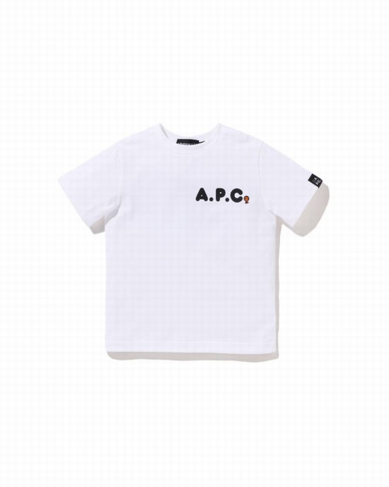 Camiseta Bape X A.P.C. Milo On APC Niños Blancos | 842596-XZM