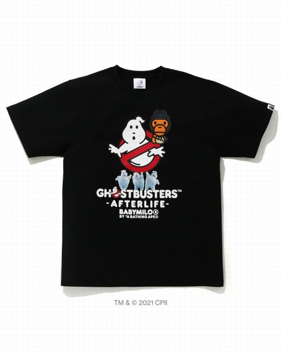 Camiseta Bape X Ghostbusters Milo Hombre Negros | 230416-GDA