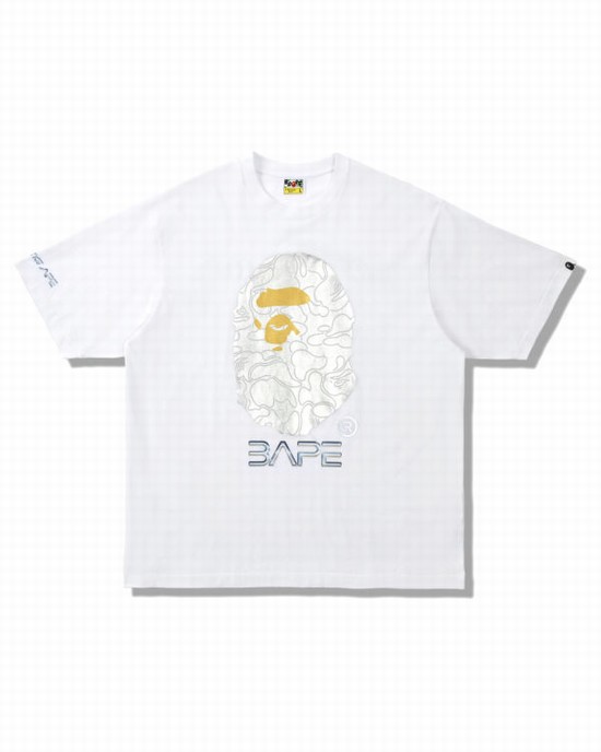 Camiseta Bape X Hajime Sorayama Ape Head Hombre Blancos | 614859-WQI