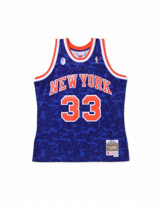 Camiseta Bape X M&N New York Knicks Hombre Azules | 237895-FYV