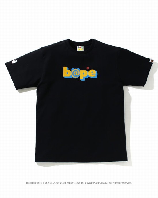 Camiseta Bape X Medicom Toy Camo BE@R Hombre Negros | 360928-JNO