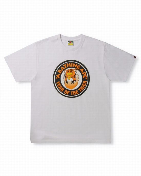 Camiseta Bape Year Of The Tiger Hombre Blancos | 759208-QTU