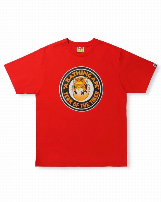 Camiseta Bape Year Of The Tiger Hombre Rojos Claro | 243786-OTW