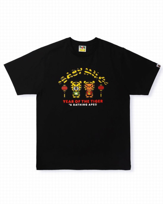 Camiseta Bape Year Of The Tiger Milo Hombre Negros | 043659-YPH