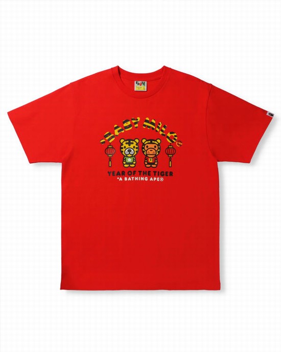 Camiseta Bape Year Of The Tiger Milo Hombre Rojos Claro | 390185-BFA