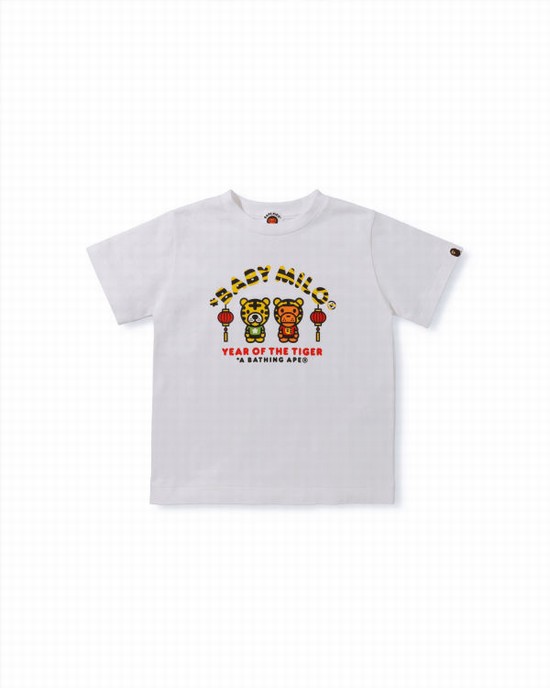 Camiseta Bape Year Of The Tiger Milo Niños Blancos | 708462-RCG