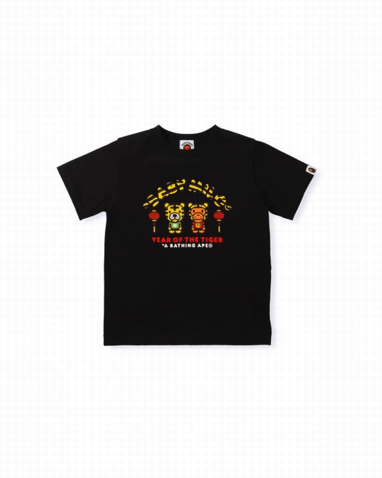 Camiseta Bape Year Of The Tiger Milo Niños Negros | 879142-GUR