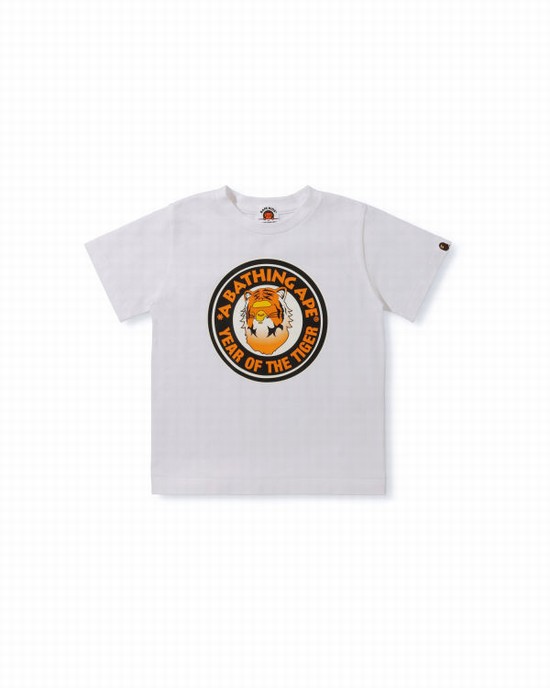 Camiseta Bape Year Of The Tiger Niños Blancos | 613425-ZJP