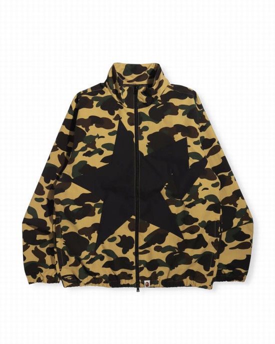 Chaquetas Bape 1st Camo Pista Hombre Amarillos | 243657-QSE