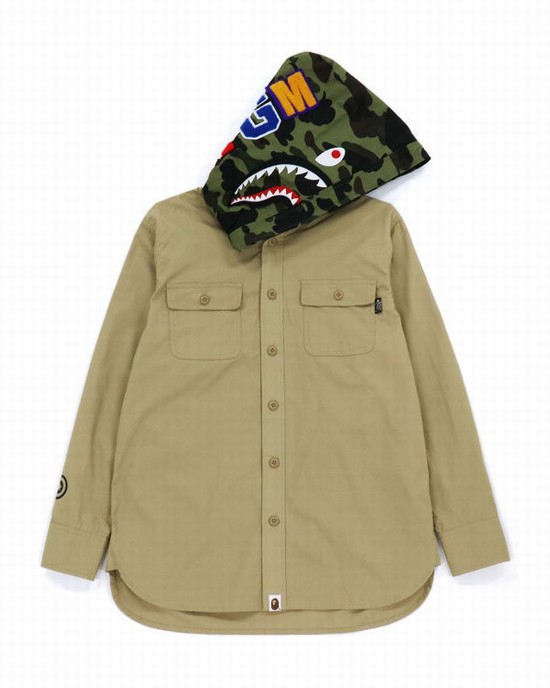 Chaquetas Bape 1st Camo Shark Mujer Beige | 726149-DEQ