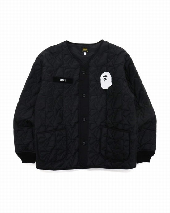 Chaquetas Bape Military Patch Liner Hombre Negros | 483561-MRY