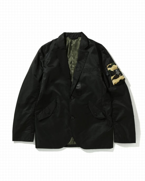 Chaquetas Bape Military Tailored Hombre Negros | 706214-WOG