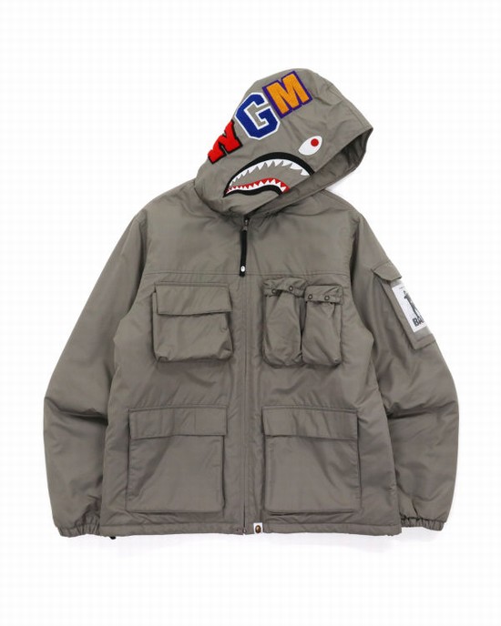 Chaquetas Bape Mulit Pocket Shark Hombre Grises | 824170-ZLR