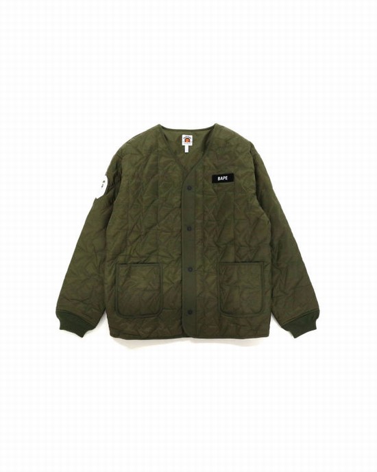 Chaquetas Bape Multi Patch STA Acolchado Niños Verdes | 360987-PHU