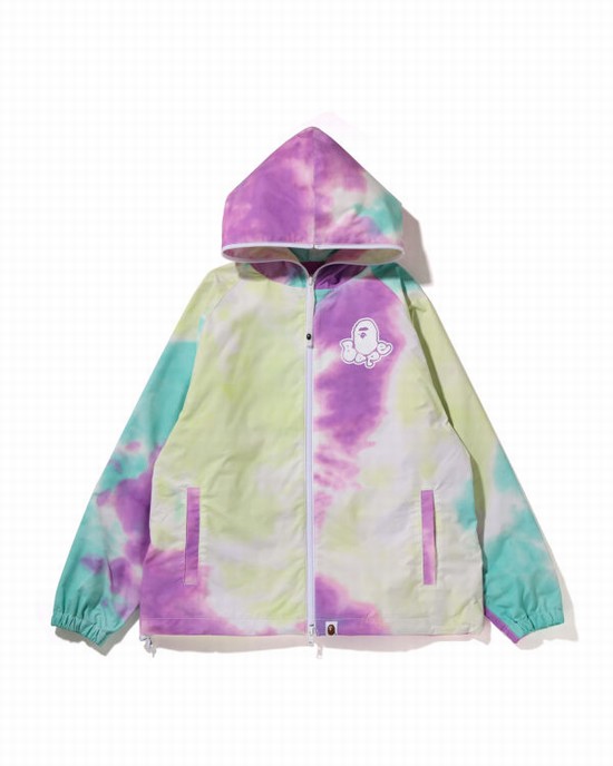 Chaquetas Bape Tie-Dye Oversized Full Zip Mujer Morados Verdes Azules | 695421-ZMU