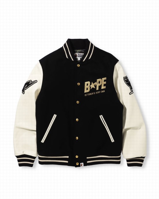 Chaquetas Bape X OVO Varsity Hombre Negros | 095871-JOI