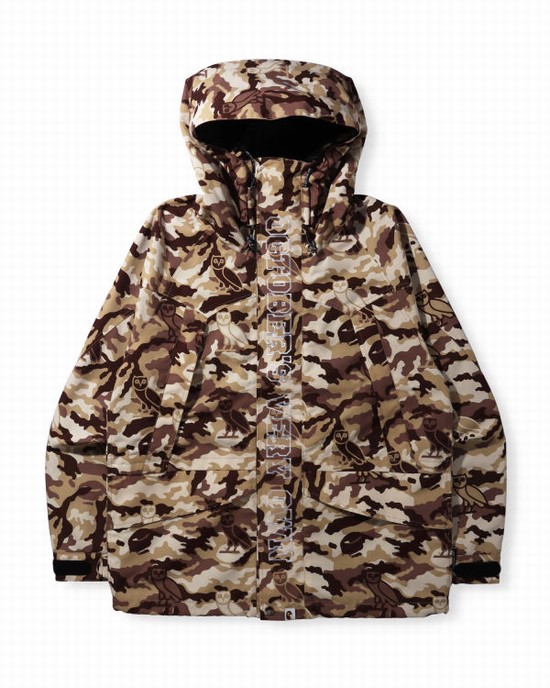 Chaquetas Bape X OVO Woodland Camo Snowboard Hombre Beige | 483791-GBR