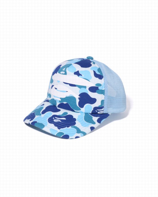 Gorras Bape ABC Camo Ape Face Mesh Hombre Azules Claro | 546089-WRQ