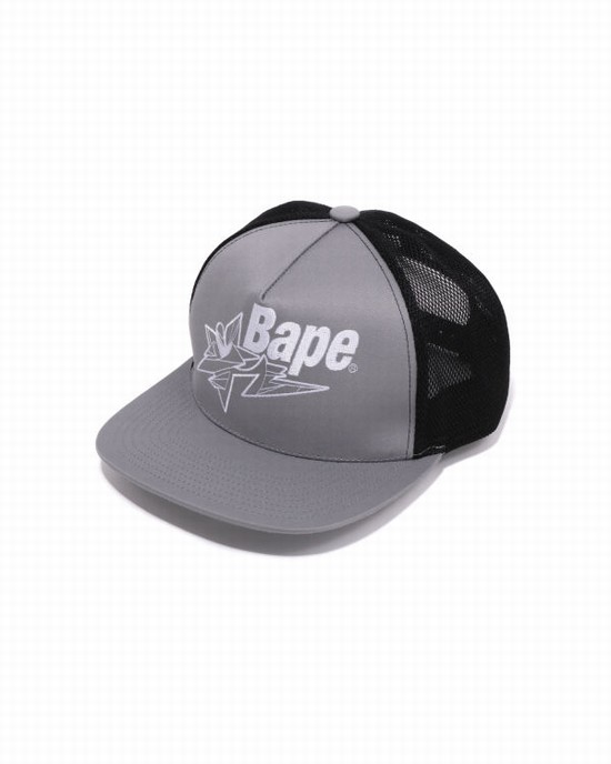 Gorras Bape X LDG Mesh Hombre Grises | 583209-GXP