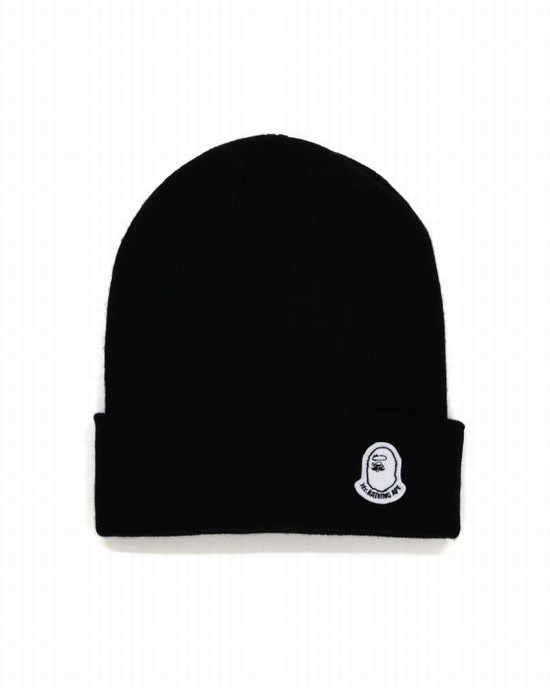 Gorros Bape Knit Hombre Negros | 874215-EML