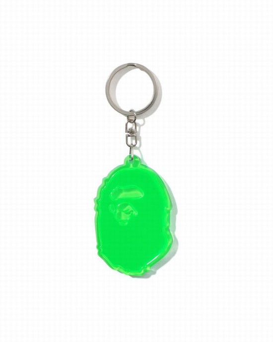 Llaveros Bape Ape Head Reflective Hombre Verdes | 125806-AMF