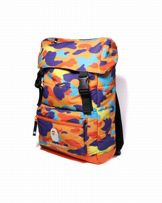 Mochilas Bape Grid Camo Glow In The Dark Padding Niños Multicolor | 935608-VBW