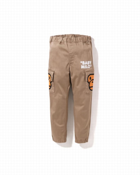 Pantalones Bape Milo Side Pocket Face Niños Beige | 027658-IUC