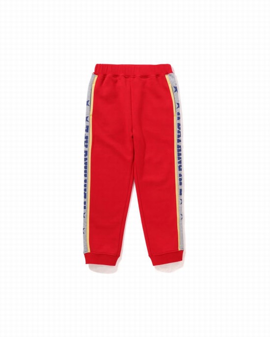 Pantalones Deportivos Bape A Bathing Ape Color Block Niños Rojos Claro | 635198-EUA