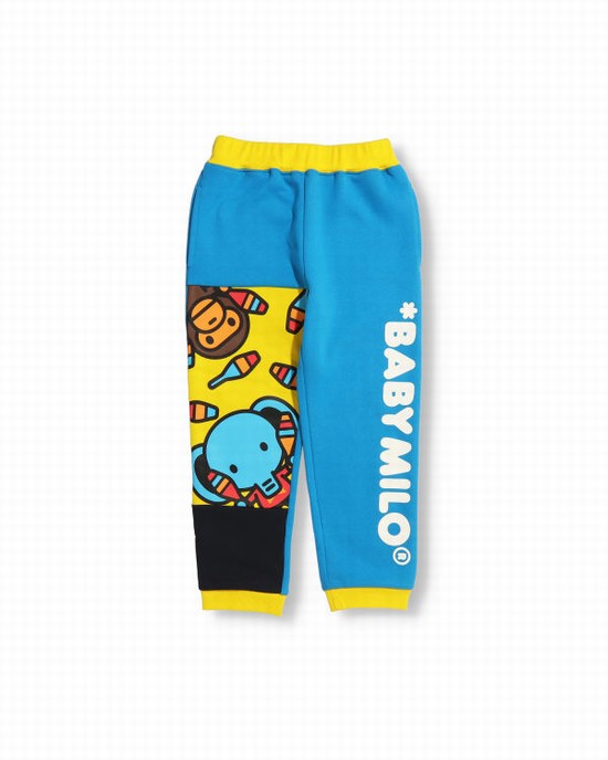 Pantalones Deportivos Bape Color Block Milo Circus Niños Azules | 706249-QCY