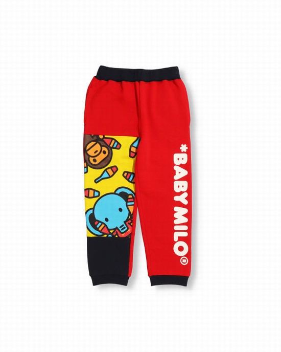 Pantalones Deportivos Bape Color Block Milo Circus Niños Rojos Claro | 831562-EOT