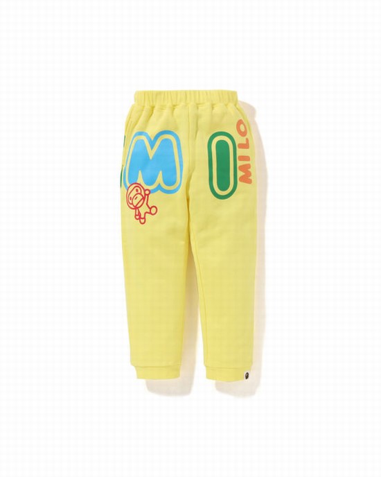 Pantalones Deportivos Bape Milo Font Niños Amarillos | 621758-JXH