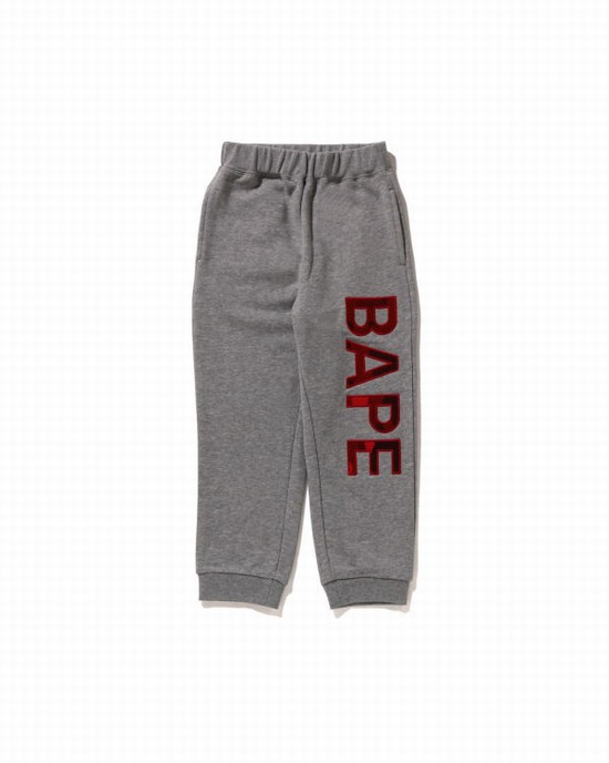 Pantalones Deportivos Bape Patch Niños Grises | 239154-JDA