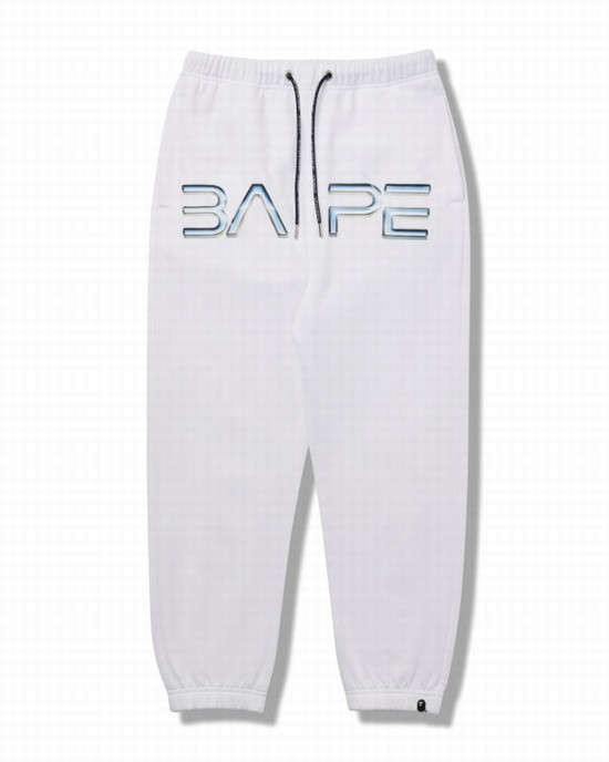 Pantalones Deportivos Bape X Hajime Sorayama Logo Hombre Blancos | 893021-HFR