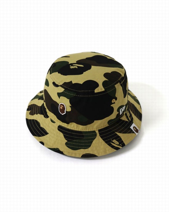 Sombreros Bape New Era 1st Camo Bucket Hombre Amarillos | 418230-ONT