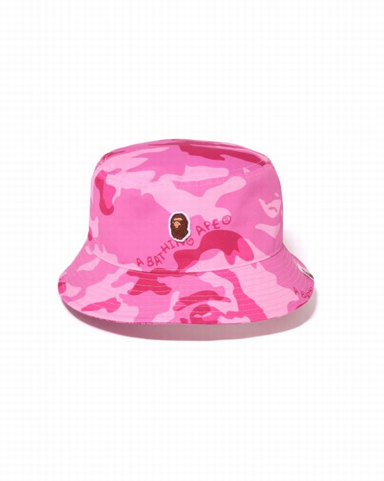 Sombreros Bape Woodland Camo Bucket Mujer Rosas | 964857-EZS