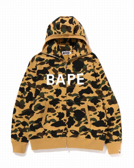 Sudadera Con Capucha Bape 1st Camo Balaclava Full Zip Hombre Amarillos | 971453-NVH