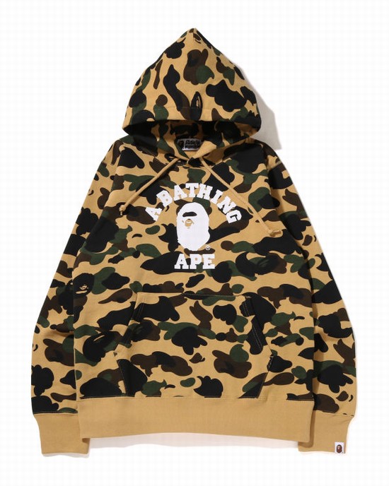 Sudadera Con Capucha Bape 1st Camo College Pullover Hombre Amarillos | 132089-PWC