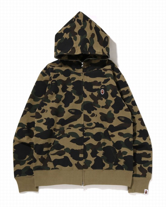 Sudadera Con Capucha Bape 1st Camo One Point Full Zip Hombre Verdes | 287516-APL