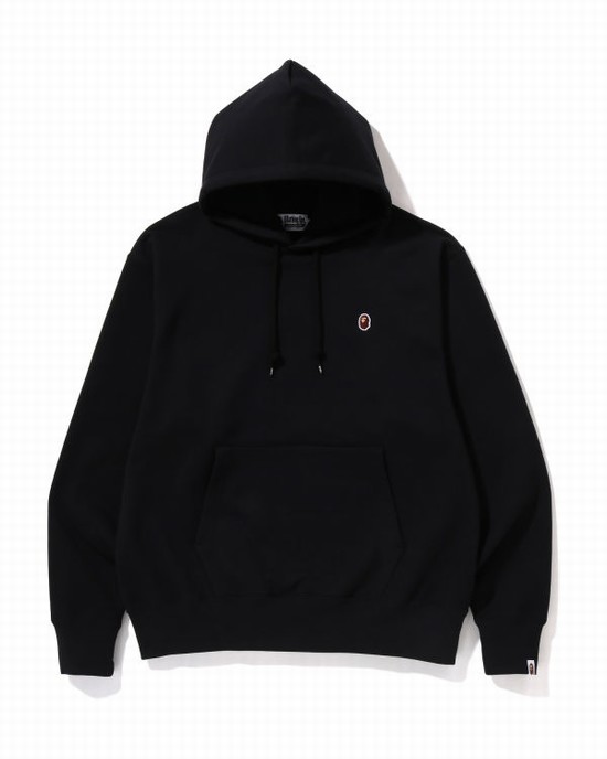 Sudadera Con Capucha Bape Ape Head One Point Relaxed Fit Pullover Hombre Negros | 674180-GJF