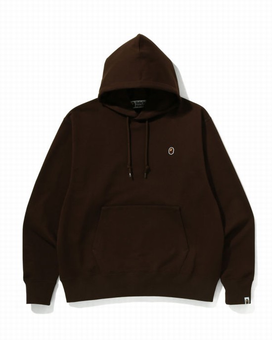 Sudadera Con Capucha Bape Ape Head One Point Relaxed Fit Pullover Hombre Marrom | 942035-AWY