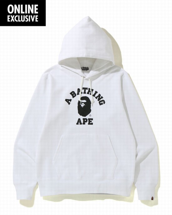 Sudadera Con Capucha Bape College Hombre Blancos | 715230-HWZ