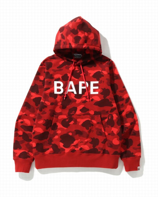 Sudadera Con Capucha Bape Color Camo Pullover Hombre Rojos Claro | 249817-TRB